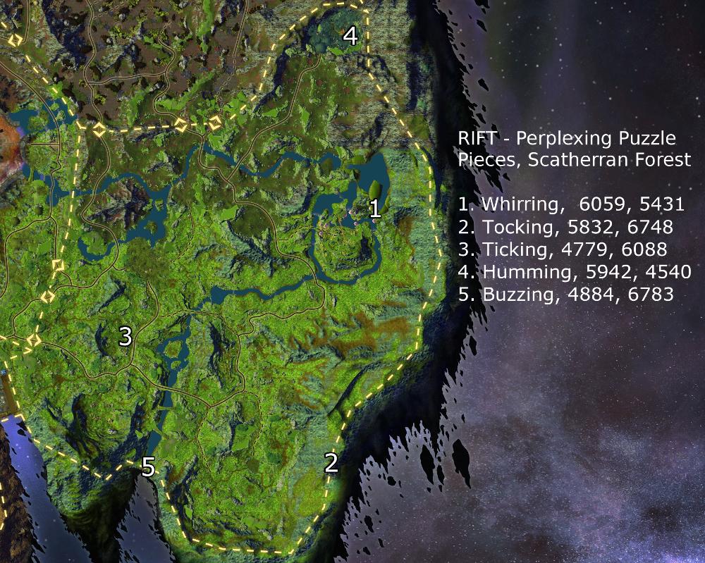 Map of Scatherran Forest caches with coordinates